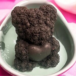 Leather tobacco  Soap rose bear handmade 3x2in 5oz shea butter & coco butter